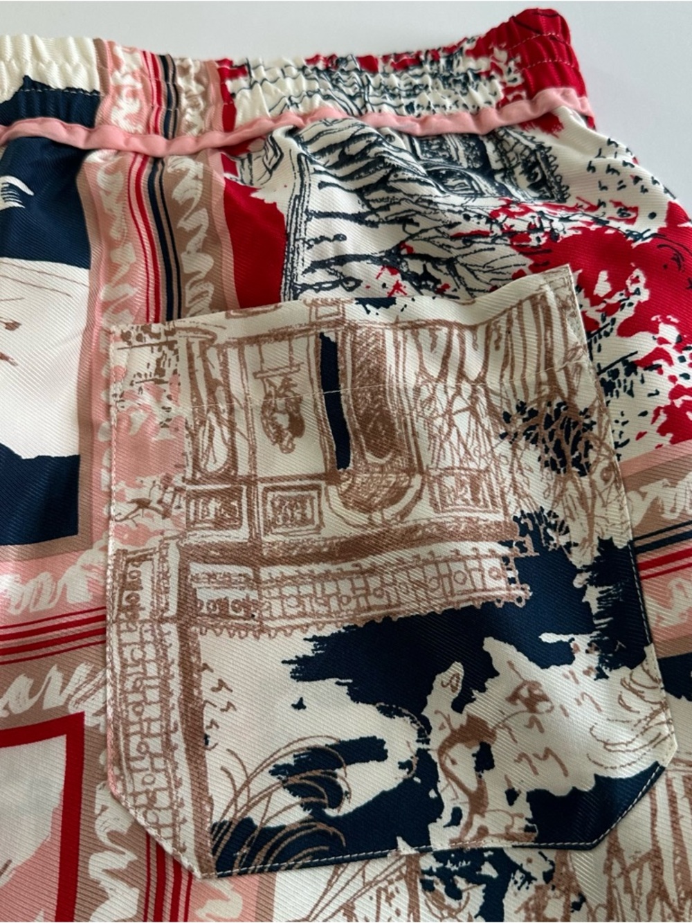 Maeve by Anthropologie Brooklin Wide Leg Pull On Pants in Red Pattern | XL | NWT - Picture 11 of 14